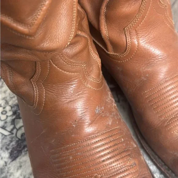 Men's Brown Leather Western Boots - Picture 2 of 5